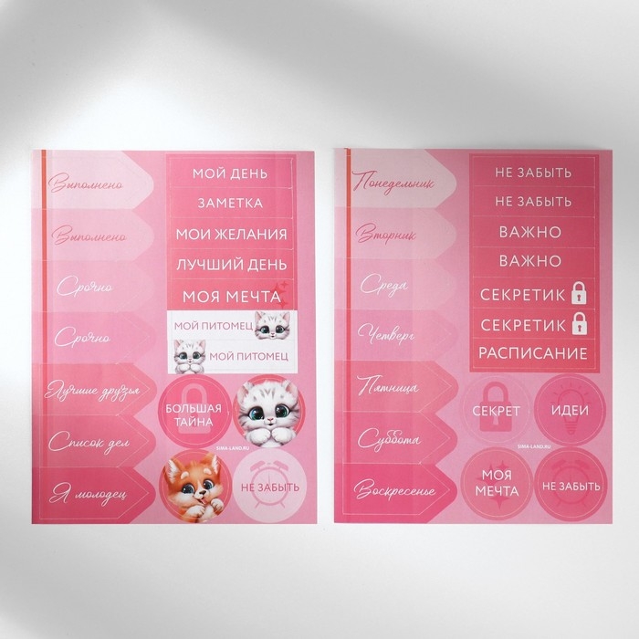 Подарочный набор блокнот-раскраска, трафарет, наклейки и восковые мелки "Самая милая"