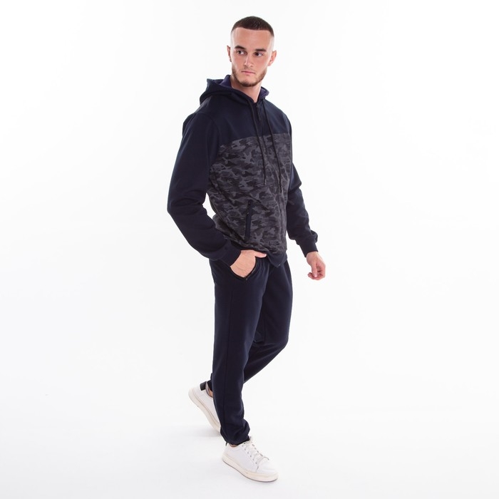 Костюм мужской (толстовка/брюки), цвет тёмно-синий, размер 56 Костюм мужской (толстовка/брюки), цвет тёмно-синий, размер 56