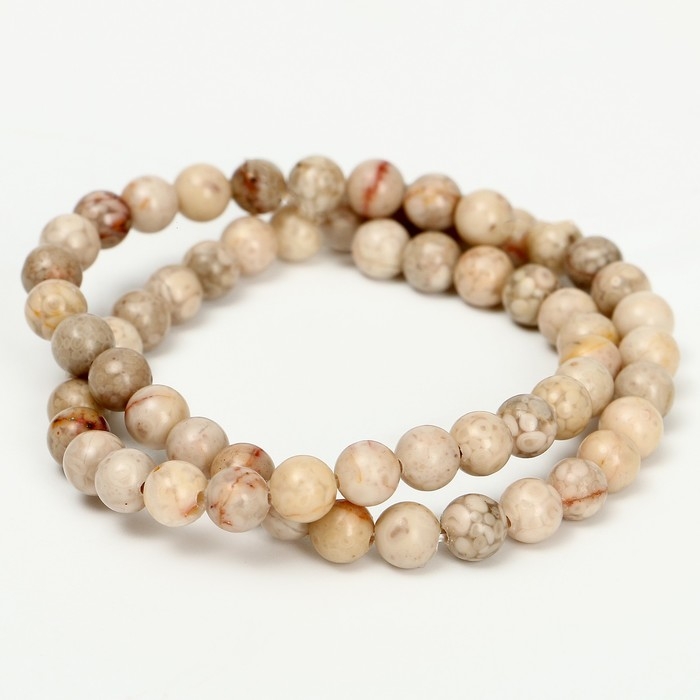 Бусины из натурального камня &laquo;Песочный агат&raquo; набор 58 шт., размер 1 шт. &mdash; 6 мм