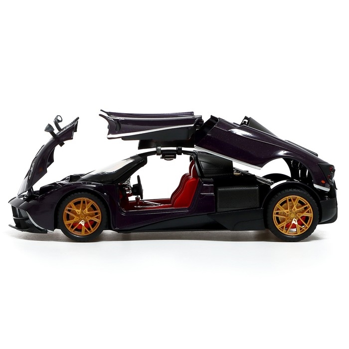 Машина металлическая, инерционная, 1:24,открываются двери, капот, багажник, световые и звуковые эффекты, цвет фиолетовый Машина металлическая, инерционная, 1:24,открываются двери, капот, багажник, световые и звуковые эффекты, цвет фиолетовый