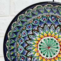 Ляган Риштанская Керамика "Узоры", 25 см, синий, микс Ляган Риштанская Керамика "Узоры", 25 см, синий, микс