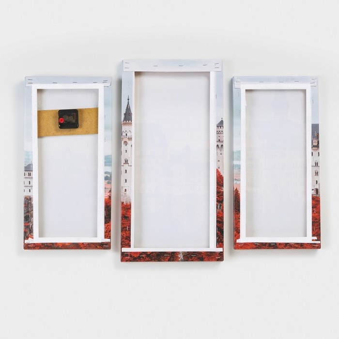 Часы-картина настенные, модульные Часы-картина настенные, модульные "Белый замок", бесшумные, 60 х 80 см, триптих