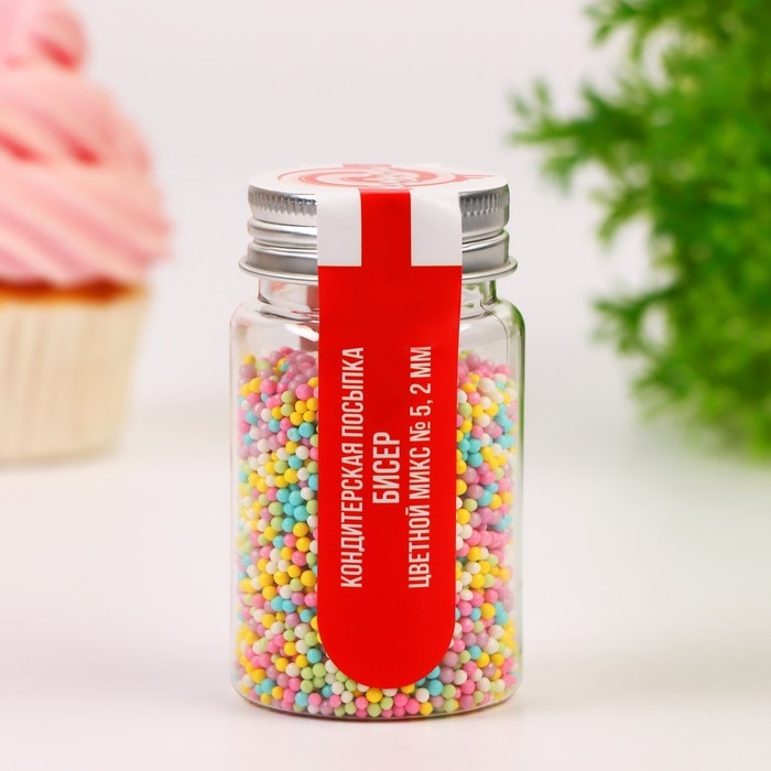 Кондитерская посыпка Кондитерская посыпка "Бисер разноцветный", 2 мм, 50 г