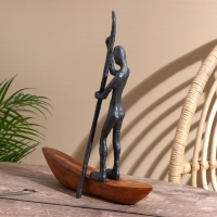Сувенир "Лодочник" полим. смола, манговое дерево 28х9,5х37,5 см