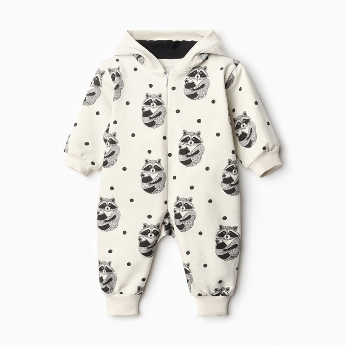 Комбинезон &laquo;Енот&raquo; Крошка Я, цвет белый, рост 80-86 см