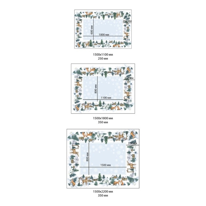 Набор столовый Этель "Forest animals" скатерть 150х220 +/-3см с ГМВО, салфетки 40х40см-12шт