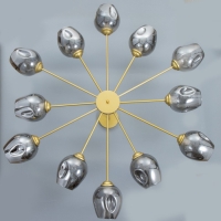 Люстра "Мурано" 12хЕ27 60Вт золото дымчатый 105х105х35см BayerLux