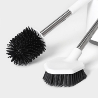 Ёршик для унитаза SAVANNA, силиконовый с щёткой, 18,9×12×40,5 см цвет белый Ёршик для унитаза SAVANNA, силиконовый с щёткой, 18,9×12×40,5 см цвет белый