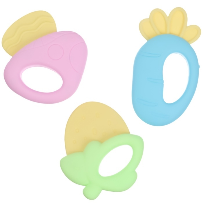 Набор прорезывателей силиконовых «Малышу», с погремушкой, 3 шт., Крошка Я Набор прорезывателей силиконовых «Малышу», с погремушкой, 3 шт., Крошка Я