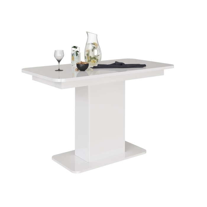 Стол кухонный на одной ножке раскладной СО-3, 1200(1500)х650х756, Белый/Белый Стол кухонный на одной ножке раскладной СО-3, 1200(1500)х650х756, Белый/Белый