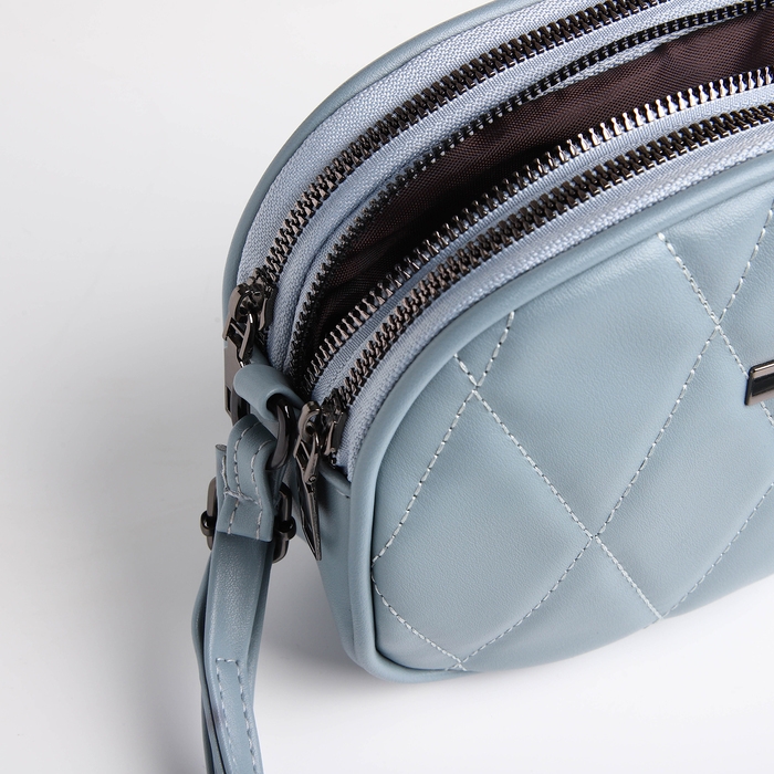 Сумка женская кросс-боди на молнии, цвет серо-голубой Сумка женская кросс-боди на молнии, цвет серо-голубой