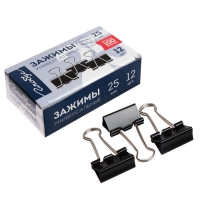 Зажимы для бумаг GLOBUS, 12 шт., 25 мм, чёрные Зажимы для бумаг GLOBUS, 12 шт., 25 мм, чёрные