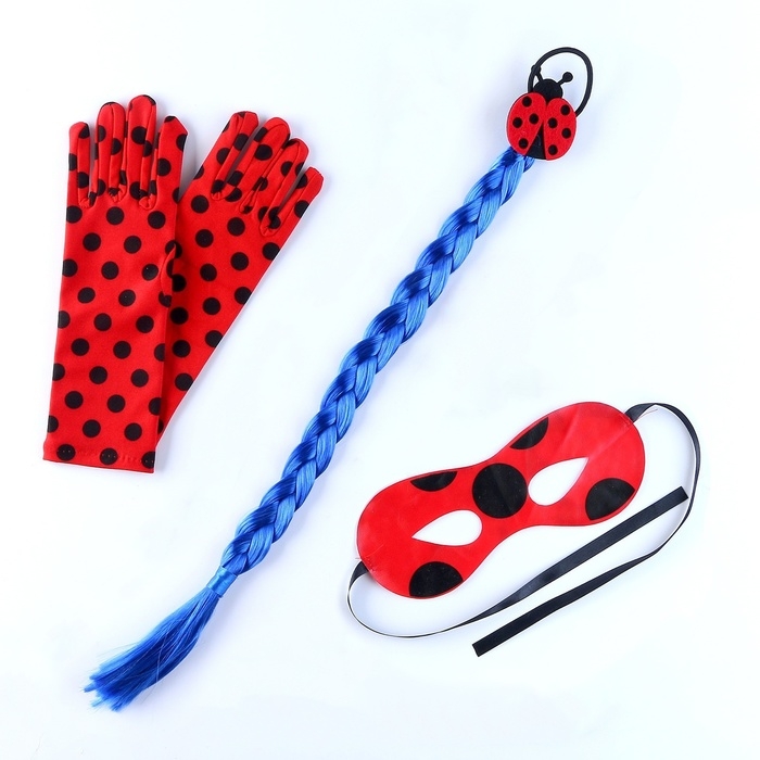 Карнавальный набор &laquo;Божья коровка&raquo;: маска, коса на резинке, перчатки