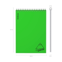 Блокнот на спирали А5, 80 листов, клетка, ErichKrause "Motion", пластиковая обложка шелкография, блок офсет белизна 100%, зеленый Блокнот на спирали А5, 80 листов, клетка, ErichKrause "Motion", пластиковая обложка шелкография, блок офсет белизна 100%, зеленый