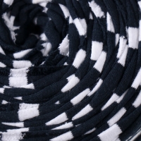 Трикотажная пряжа вторичная 90% хлопок,10% п/э, 100м/450&plusmn;50 гр (полосатик бело-чёрный)