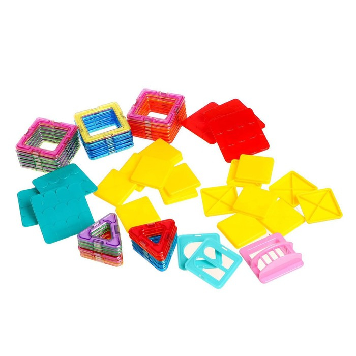 Конструктор магнитный &laquo;Цветные магниты&raquo;, 55 деталей