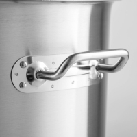 Кастрюля из нержавеющей стали Hanna Kn&ouml;vell HoReCa, 50 л, толщина 0,8 мм, 201 сталь, дно 3,2 мм, металлическая крышка, с теплораспределительным дном, индукция