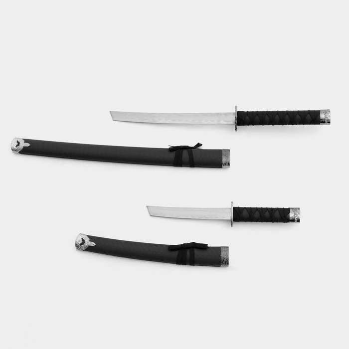 Сув. изделие катаны 2в1 на подставке, ножны кожзам, рептилия, черная 47/70см Сув. изделие катаны 2в1 на подставке, ножны кожзам, рептилия, черная 47/70см