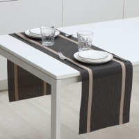 Дорожка на стол Magistro &laquo;Рона&raquo;, 30&times;150 см, цвет чёрный