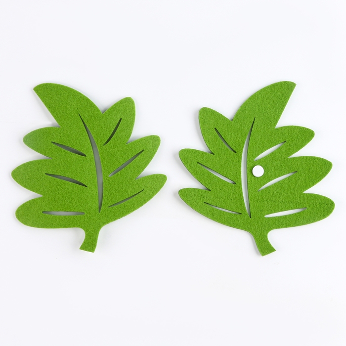 Декор из фетра на клеевой основе, набор 20 шт., размер 1 шт. &mdash; 14,5 &times; 16 см, цвет зелёный