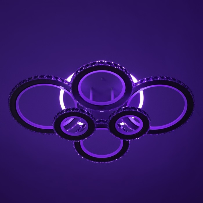 Люстра с ПДУ "Ива" 6хLED 2400Вт 3000-6000К RGB белый 75х52х14см