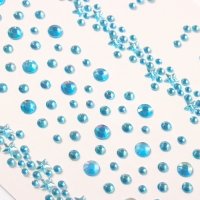 Наклейка пластик стразы "Звёздная дорога" голубая 22,5х11,5 см