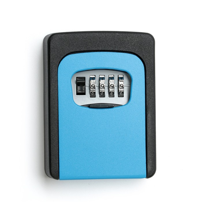 Сейф-ключница кодовая ТУНДРА, металлическая , усиленная,синий
