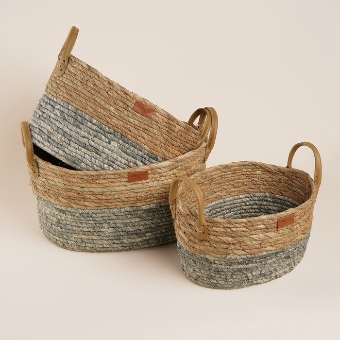 Корзины для хранения ручной работы SL Home, 3 шт: 33&times;23&times;16 см, 35&times;25&times;25 см, 35&times;25&times;25 см