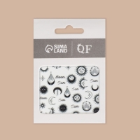 Наклейки для ногтей «MOON», объёмные, цвет чёрный Наклейки для ногтей «MOON», объёмные, цвет чёрный