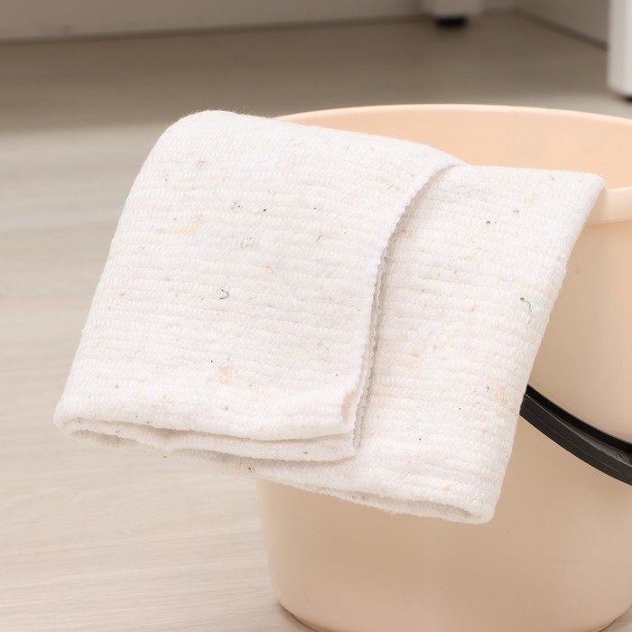 Салфетка - тряпка хозяйственная Доляна, 80×100 см, плотность 180 г/м², строчка 2,5 мм, с оверлоком, цвет белый Салфетка - тряпка хозяйственная Доляна, 80×100 см, плотность 180 г/м², строчка 2,5 мм, с оверлоком, цвет белый