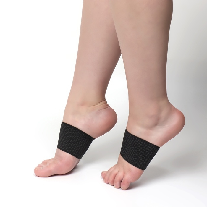 Супинаторы для обуви, амортизирующие, на манжете, текстильные, 10 × 9 см, пара, цвет чёрный Супинаторы для обуви, амортизирующие, на манжете, текстильные, 10 × 9 см, пара, цвет чёрный