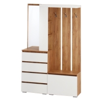 Прихожая Крона, 1260х350х1980, Дуб крафт золотой/Белый Прихожая Крона, 1260х350х1980, Дуб крафт золотой/Белый