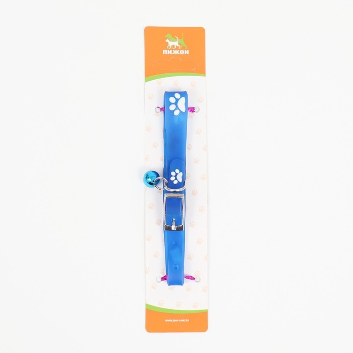 Ошейник со светящимися элементами "Наслаждение", 30 х 1 см, голубой