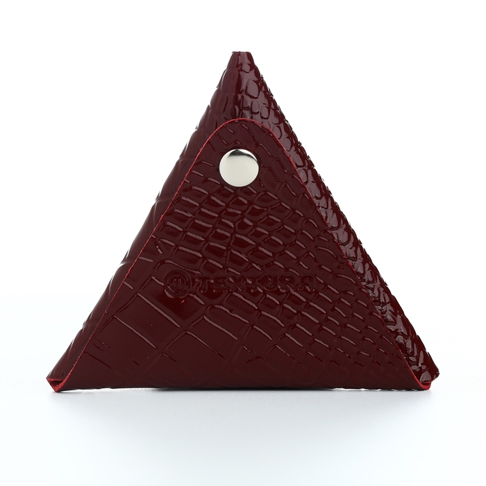 Монетница на кнопке TEXTURA, цвет бордовый