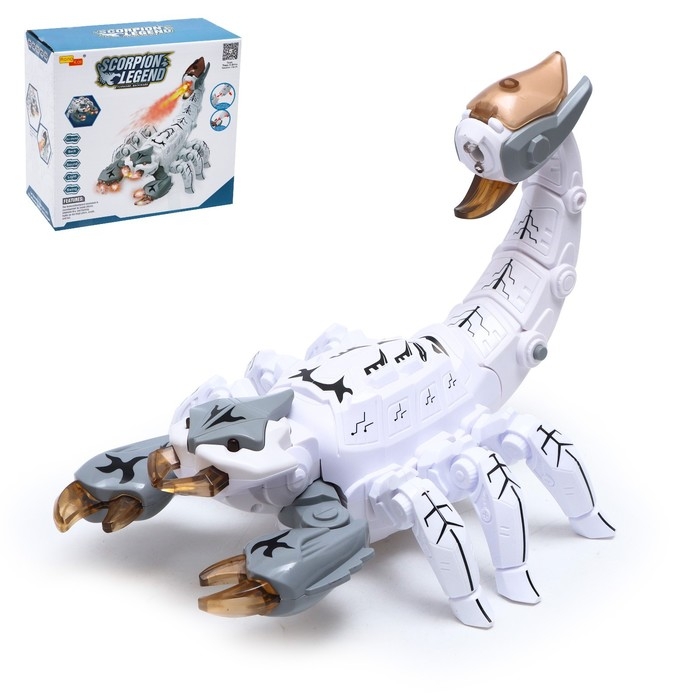 Скорпион «Техно», эффект дыма, световые и звуковые эффекты, работает от батареек, цвет белый Скорпион «Техно», эффект дыма, световые и звуковые эффекты, работает от батареек, цвет белый