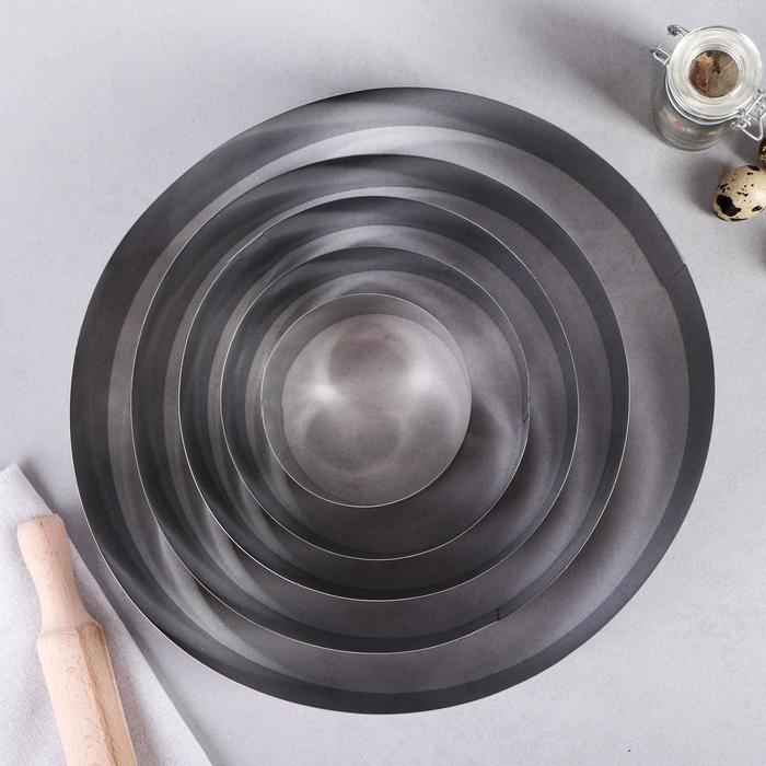 Набор форм для выпечки и выкладки «Круг», d-30, h-8,5 см, 5 шт Набор форм для выпечки и выкладки «Круг», d-30, h-8,5 см, 5 шт