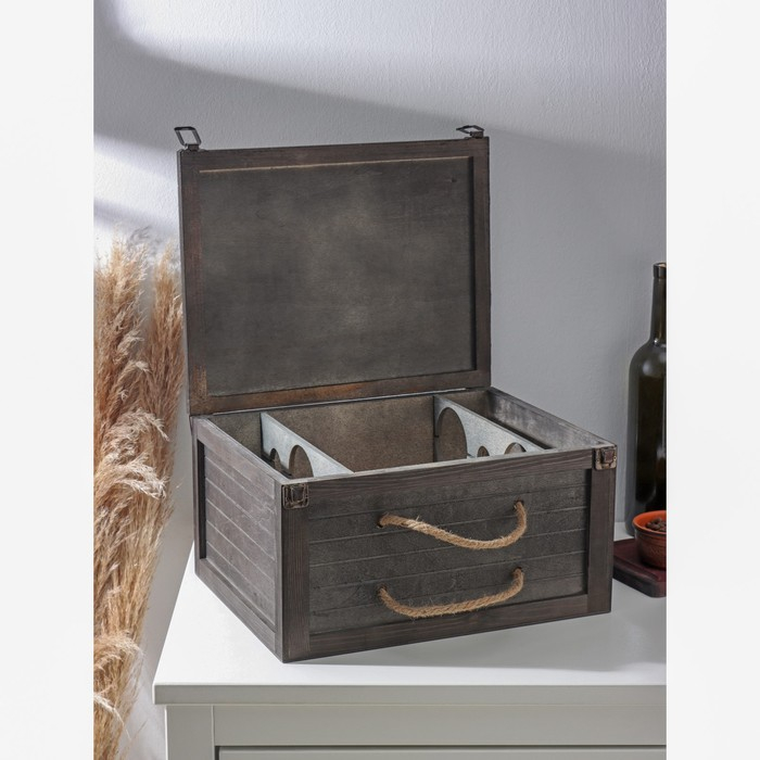 Ящик для хранения вина Доляна &laquo;Карибы&raquo;, 34,5&times;27&times;18,3 см, на 6 бутылок