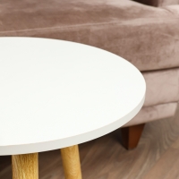 Столик журнальный, D = 40 см, высота 42 см, дерево, белый Столик журнальный, D = 40 см, высота 42 см, дерево, белый