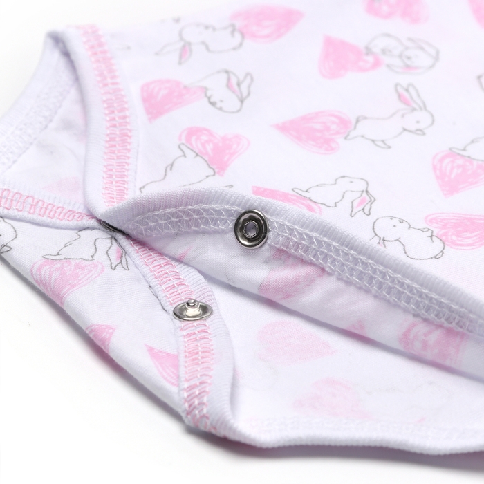 Боди детское с длинным рукавом, цвет белый/зайки, рост 80