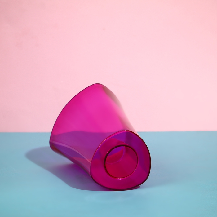 Горшок для орхидей, 1,3 л, 13,6 &times; 14,1 &times; 20 см, пластик, прозрачно-малиновый