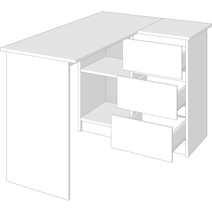 Стол компьютерный, 1244х850х770, Белый