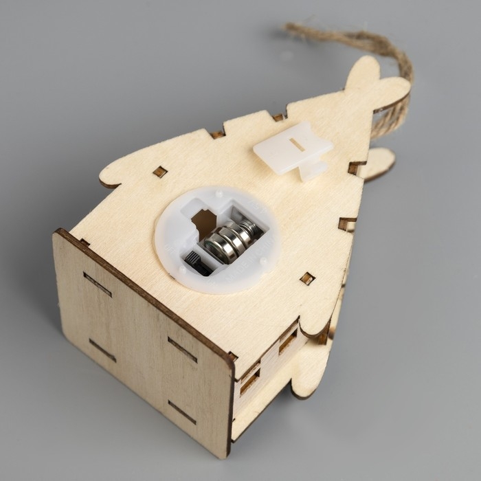 Ёлочная игрушка &laquo;Домик со снеговиком&raquo;, от батареек, свечение тёплое белое