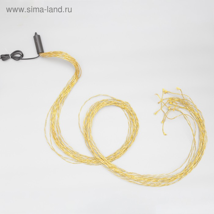 Гирлянда &laquo;Конский хвост&raquo; 15 нитей по 2 м, IP20, золотистая нить, 300 LED, свечение мульти, 220 В