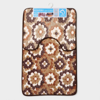 Коврики для ванной и туалета Доляна &laquo;Бежевая фантазия&raquo;, 2 шт: 40&times;50 см, 50&times;80 см