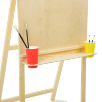 Мольберт тип &laquo;Хлопушка&raquo;, 120 х 60 х 65 см, планшет 60 х 60 см, полка с двумя подстаканниками, неокрашенное дерево, Calligrata