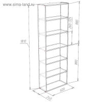 Стеллаж Лофт, 600х240х1810, Дуб сонома Стеллаж Лофт, 600х240х1810, Дуб сонома
