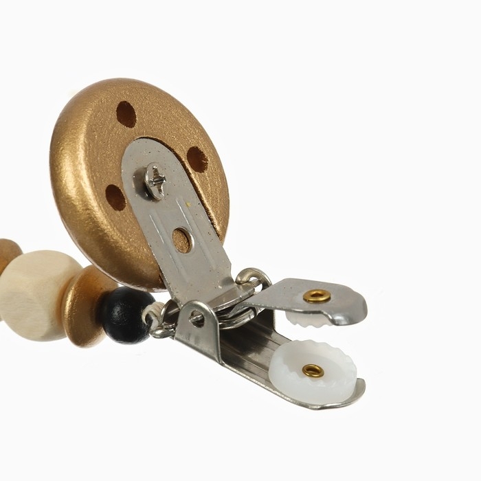 Держатель для соски - пустышки «Звездочки», деревянный, цвет золотой Держатель для соски - пустышки «Звездочки», деревянный, цвет золотой