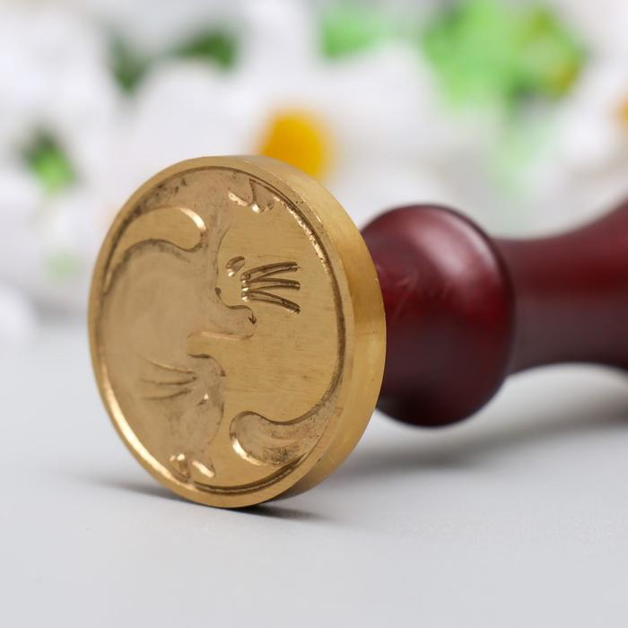 Печать для сургуча с деревянной ручкой Печать для сургуча с деревянной ручкой "Инь-ян - кошки" 9х3х3 см