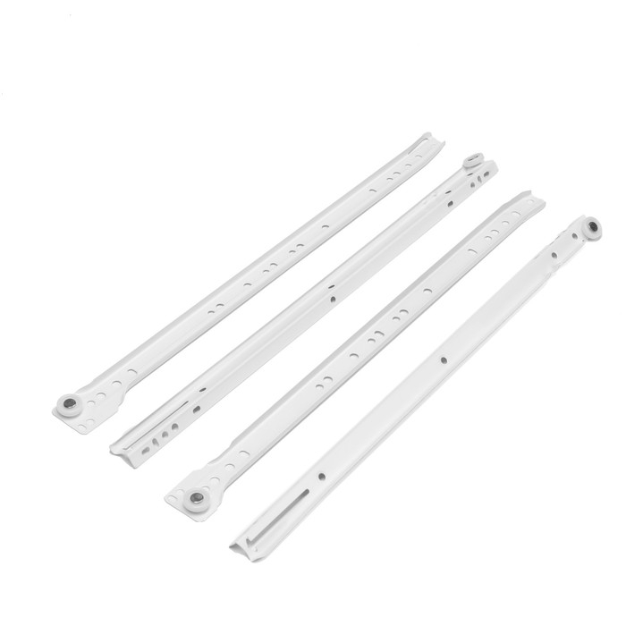 Роликовые направляющие ТУНДРА, L=450 мм, толщина 0,8 мм, белые, 2 шт. Роликовые направляющие ТУНДРА, L=450 мм, толщина 0,8 мм, белые, 2 шт.