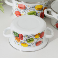 Набор кастрюль «Цветное печенье», 3 предмета: 1,5 л, 2 л, 3 л, крышки, индукция Набор кастрюль «Цветное печенье», 3 предмета: 1,5 л, 2 л, 3 л, крышки, индукция